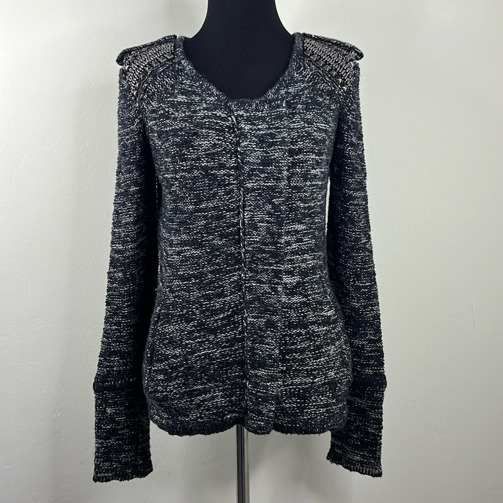 JAMISON Scoop Nyc Embellished Zippered Sweater S